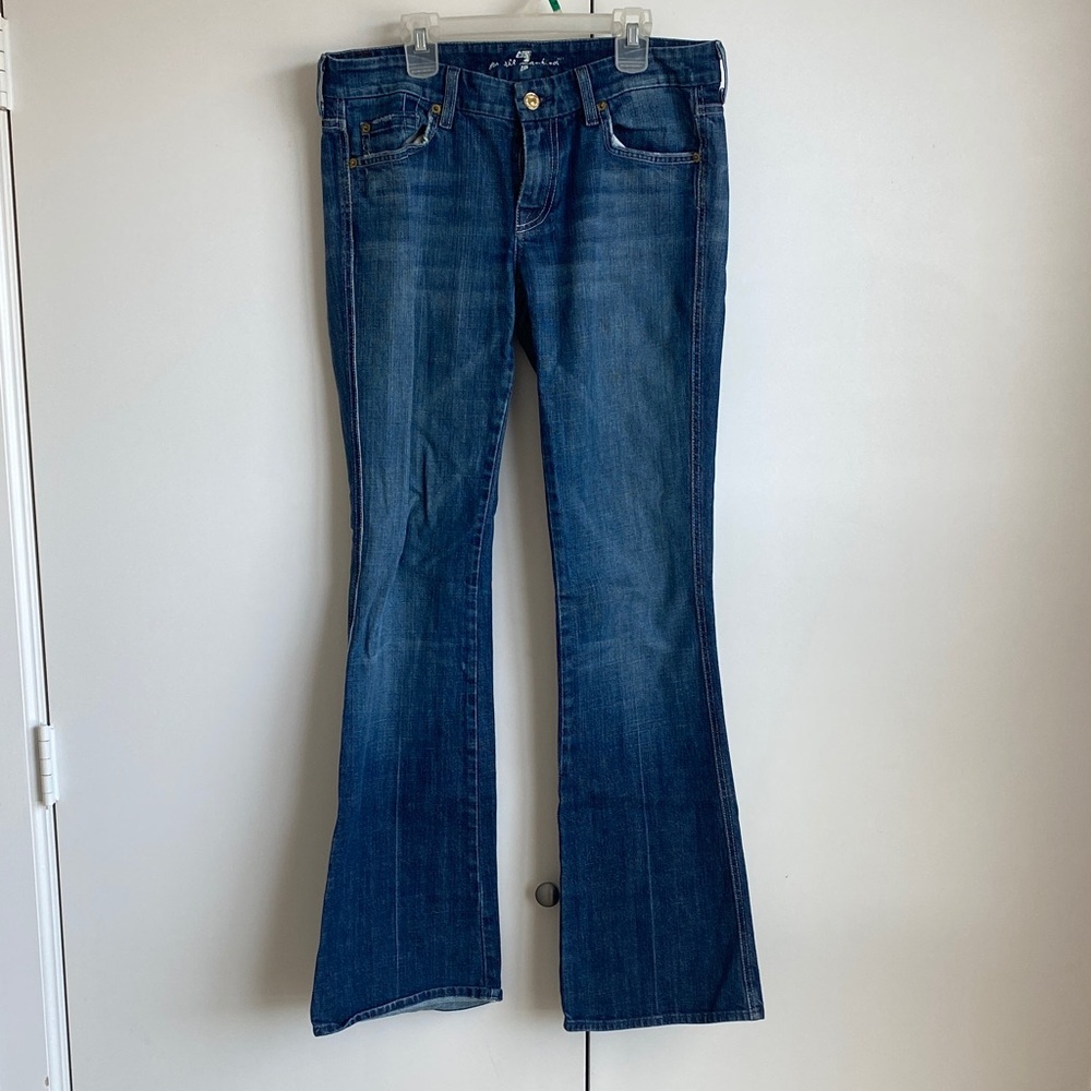 7 For All Mankind Dark Blue Flare Jeans